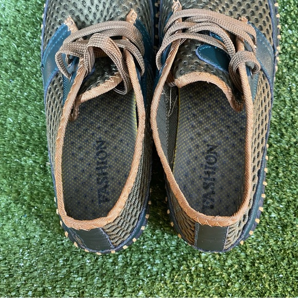 Mens Fashionable Breathable Mesh Casual Minimalist Shoes Size 13 Olive Green Tan main image 10